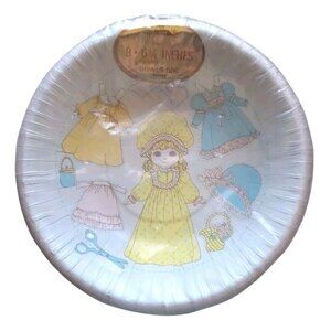 Hallmark Paper Doll 8 Party Bowls Vintage Sealed 6 1/8" Similar to Holly Hobbie